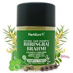 HerbtoniQ Bhringraj Brahmi Shampoo Powder with Organic Ingredients Amla Shikakai Hibiscus and Many More | For Hair Fall Reduction, Dandruff Control, Helps Hair Growth | Unisex Product | 500 Gram