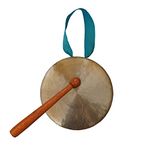 Templeshop - Gong (Various Metal, Sizes & Model) (6.5 Inches Small, Brass Chandan Puri Curved)