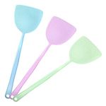 Fly Swatter, 3 Pcs Plastic Fly Swat Insect Mosquito Wasp(Blue&Green&Purple)