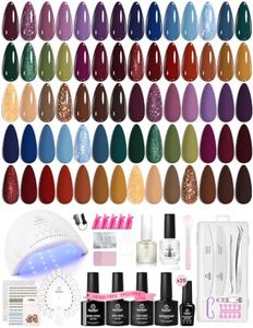 Beetles Gel Nail Polish Kit with U V Light 69PCS 35 Colors Gel Fall Nails