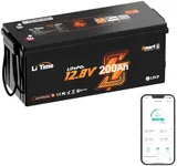 LiTime 12V 200Ah Bluetooth Low-Temp Protection LiFePO4 Lithium Battery with 2560Wh Energy Max. 1280W Load Power Built-in 100A BMS, 4000-15000 Cycles, Perfect for RV, Solar Energy Storage, Off-Gird (1)