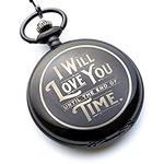 Engraved Pocket Watch with Chain fo