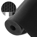 Origuuds Shelf Liners, Non-Adhesive Drawer Liner, Waterproof & Oil-Proof Kitchen Cabinet Cupboard Liner Plastic EVA Material BPA Free Fridge Liner Mats Paper Protector for Shelves (Black/12in x 60in)