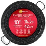 ZENDEU - Paella Pan 16.5 inch - Enameled Steel Paella Pan, Made in Spain - Easy Cleaning - Enameled Steel, 16.5 in - 42 cm (10 Servings) Cook your own Spanish Paella