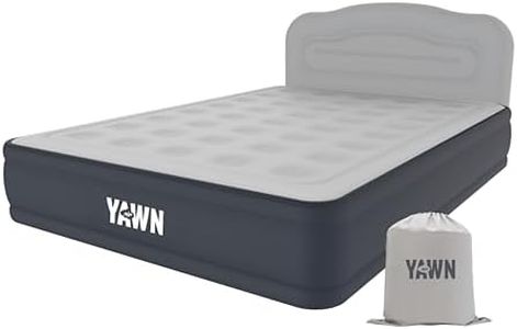 YAWN AIR Deluxe Self-Inflating Airbed with Custom Fitted Sheet Included - King Size - Great Guest Bed, Camping Mattress - Built-in Pump & Headboard - Available in UK Single, Double & King