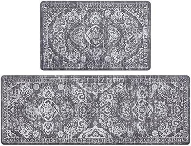 Ileading Anti Fatigue Mats for Kitchen Floor Boho Rugs and Set of 2 Cushioned Mat Standing Non Skid Waterproof Runner Sink Laundry 17/ x47/ +17/ x28/