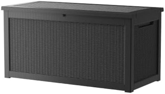Yardgrace Outdoor Storage Box, 320 Gallon Waterproof Deck Box, Dual Gas-Spring Ultimate Resin Organizer for King Cushions, Heavy-Duty Lockable Estate Storage Bench, Backyard BBQ, Black