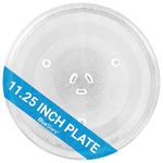 BlueStars Microwave Glass Plate 11.25"/28.5cm - Replaces WB49X10097 WB39X0078 WB49X10034 EAP651544 PS651544 - Universal Fit 11-1/4" Samsung LG Hotpoint Microwaves Ovens - Durable Y-Type Turntable Tray