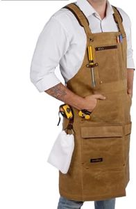 ecoZen Lifestyle Woodworking Shop Apron for Men - Carpenter Apron for Work Shop, Perfect Woodworking Gift, Heavy Duty Waxed Canvas Workshop Tool Aprons, Fully Adjustable to S-XXXL