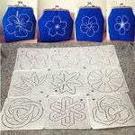 Bequilter 9pcs/Set Quilting Creations Quilting Stencil Sewing Stencils Kit Embroidered Template Handmade DIY Sewing Tool Set