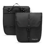 MOSISO 20L Bike Panniers, 2 Pack Waterproof Panniers Cycling Bag, Large Capacity Flap Bike Rear Rack Seat Bag Bicycle Luggage Storage Trunk Handbag for Road Mountain Cycling Traveling Commuting, Black