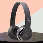 icall P47 Bluetooth Over Ear Headphones Wireless with Mic(Black)