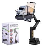 POWDAPTE Truck Phone Holder Mount Heavy Duty Cell Phone Holder,Dashboard Windshield Phone Holder 16.9 inch Long Arm,Super Suction Cup Compatible with Pickup Truck,Commercial Truck and All Phone