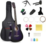 38inch Wood Acoustic Guitar, 6 Steel-String Acoustic Guitar With Guitar Bag, Elementary Tutorial of Folk Guitar for Beginners and Adults.