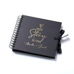 Personalised Our Story So Far Love Themed Black Scrapbook Guest Book Photo album