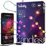 Twinkly Strings Pearls 200 LED, Pearl-Shaped LED Light String, RGB Multicolor LED Lights, Compatible with Alexa, Google Home, Gaming Lights, USB-C Power, Green Wire, 2 x 19.7ft