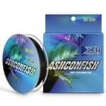 Ashconfish Braided Fishing Line- 8 Strands Rear Color Fastness Braided Lines non Fading -Abrasion Resistant - Zero Stretch-Smaller Diameter, 300M/328Yards 100LB Black