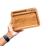 Tript Wooden Crushing Rolling Tray Smoking Accessory (9 Inc) for Tobacco Crushing and Cleaning with Rolling Paper Slot and Open Corner