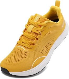 WHITIN Mens Zero Drop Wide Width Toe Box Road Running Shoes Size 11 Slip Resistant Tennis Athletic Sports Walking Cross Training Sneakers Yellow 45