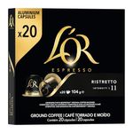 L'OR Espresso Ristretto Coffee Pods x20 Intensity 11 (Pack of 10, Total 200 Capsules)