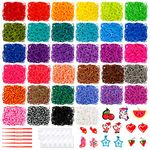 17160+ Loom Rubber Bands Refill Kit in 34 Color with 600 Clips,6 Hooks,1 Instruction, Premium Bracelet Making Kit for Kids Weaving DIY Crafting Gift