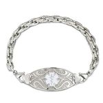 Custom Medical Alert Bracelet for Women with Free Engraving,Personalized Emergency Identification Bracelet Waterproof Diabetic Women's Medical Alert ID Bracelet,6.0 to 9.0 Inches