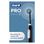 Oral-B Pro 1 Electric Toothbrush For Adults, Oral B Electric Toothbrushes Adults, With 3D Cleaning, 1 Toothbrush Head, Gum Pressure Control, 2 Pin UK Plug, Black