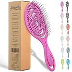 Ninabella Detangling Hair Brush for Women, Men & Children - Does not Pull on Hair - Recycled Hair Straightening Brushes for Straight, Curly & Wet Hair - Vented Wet Brush - Unique Spiral Hairbrush