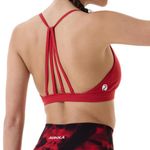 AUROLA Mercury Workout Sports Bras Women Athletic Removable Padded Backless Strapy Minimal Crop Top, Mercury-solid-chili Red, Large