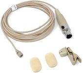 Beige Lavalier Lapel Mic with 4 pin mini XLR TA4F for Shure wireless