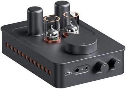 Fosi Audio GR70 Tube Headphone Amp Preamp, Authentic Tube-Amplification with Vacuum 5654W*2 & 6AC7*2, Mini HiFi Preamplifier for Home Audio, 3.5mm & 6.35mm Jacks Supporting 16-300 ohms Impedance