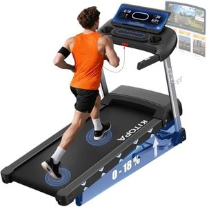 KITOPA Foldable Treadmill with Auto Incline 18%, 20 km/H Treadmills for Home Gym, 7HP Quiet Motor, APP & Heart Rate, LED Display Running Machines for Heavy People 180KG