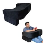 The White Willow Lap Desk Pillow for Laptops,Study & Reading-HR Foam-Portable Computer Table,Gaming, Reading & Lapdesk Pillow-Work Desk with Arm Rest-Medium Size- Perfect for Bed, Floor & Sofa-Black