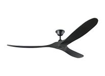 Monte Carlo 3MAVR70BKBK Modern Ceiling Fan, 70-inch, Matte Black with Matte Black Blades