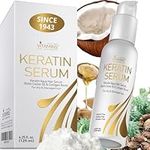 Vitamins Hair Serum Keratin Treatment - Biotin Collagen and Coconut Oil Hydrating Moisturiser for Frizzy Dry Damaged Hair - Anti Frizz Heat Protection for Curly Wavy or Straight Hair