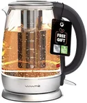 Vianté Electric Glass Tea Kettle with Removable Infuser. Hot tea infuser Pot for Loose Leaf & Bagged Tea. BPA-FREE. Stainless Steel & Borosilicate Glass. LED Illuminated. 1.7 Liters capacity.