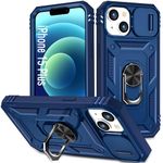 DAWEIXEAU Case for iPhone 15 Plus,Silicone Heavy-Duty Tough Rugged Lightweight Shockproof with Bracket Bumper Cover Case for iPhone 15 Plus 6.7" (Blue)