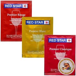 Red Star Best Sellers Wine Yeast (3 Pack) - Great for Making Wine Cider Mead Kombucha at Home - 5 g Sachets - Saccharomyces cerevisiae - Sold by CAPYBARA Distributors Inc.