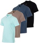 Real Essentials 3 & 4 Pack: Men's Cotton Pique Short Sleeve Polo Shirt - Performance Polo (Available in Big & Tall), Set 11, 5X Tall