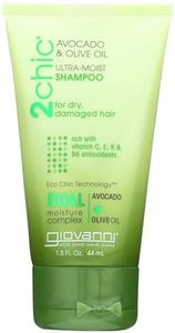 GIOVANNI 2chic Ultra-Moist Shampoo - Avocado & Olive Oil, Creamy Hydration Formula, Enriched with Aloe Vera, Shea Butter, Botanical Extracts, No Parabens, Color Safe - 1.5 fl oz