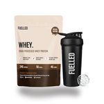 Fuelled Whey Protein Powder Concentrate & Isolate with 24 g Protein, 5 g BCAA (2 kg, 60 Servings) Lab Tested with Plastic Shaker (Midnight Chocolate Shake)