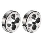 uxcell M12 X 1.25 Metric Round Die, Machine Thread Left Hand Threading Die, Alloy Tool Steel Screw Thread Cutting Die, 2pcs