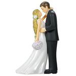 Amscan Elegant Bride & Groom with Bouquet Wedding Cake Topper, 4-3/16", Black/White