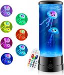 Jellyfish Tank Table Lamp, Aquarium Night Lights, Electric Jellyfish LED Light with Color Changing for Office Room Desktop Decoration, Christmas Birthdays Holidays Gifts