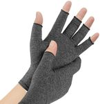 BracEasy Compression Gloves: Open-Fingertip Arthritis Gloves; Fingerless Gloves Men & Women; Open Finger Gloves, Ideal as Carpal Tunnel Gloves, Raynauds Gloves, Hand Brace for Arthritis [Grey, Small]