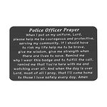 bobauna Police Officer Prayer Engraved Wallet Card Inster Thin Blue Line Cop Jewelry Police Academy Graduation Gift, Metal, nagam