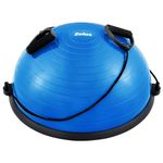 ZELUS Balance Ball Trainer Half Yoga Exercise Ball with Resistance Bands and Foot Pump for Yoga Fitness Home Gym Workout (Blue)
