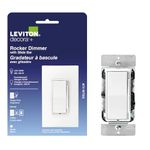 Leviton Decora Dimmer with Slide Bar and Rocker Switch, 15 Amp, DSL06-1LW, White