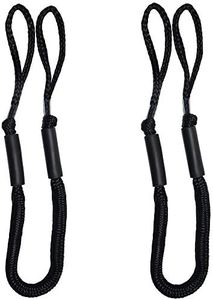 Dirtech 2pcs Bungee Cord Boat Dock Lines 4Feet Black Dockline Mooring Rope PWC Shock Cords for Boats