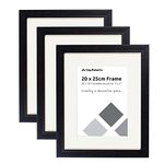 Clay Roberts Photo Picture Frames 8 x 10, Black, Pack of 3, Freestanding and Wall Mountable, 20 x 25 cm, 10x8" Picture Frame Set